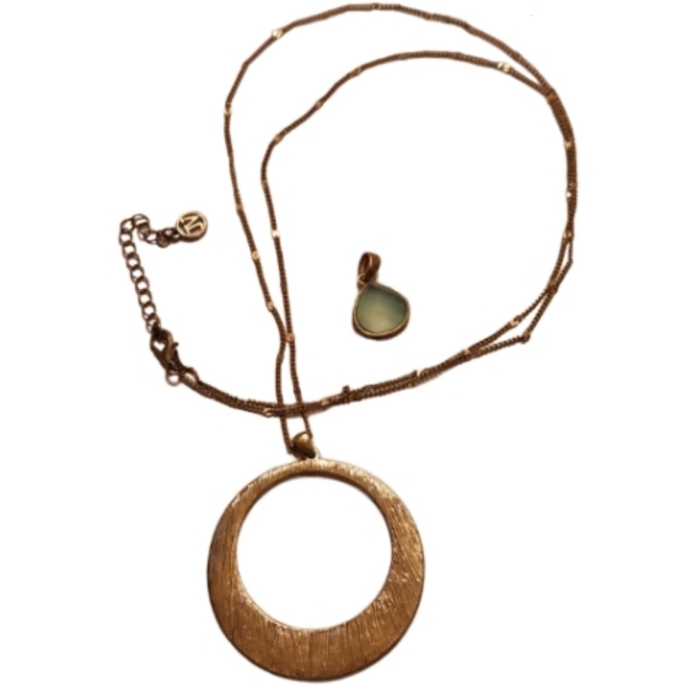 Fashion necklace and 925 plated Kendra Scott green quartz pendant